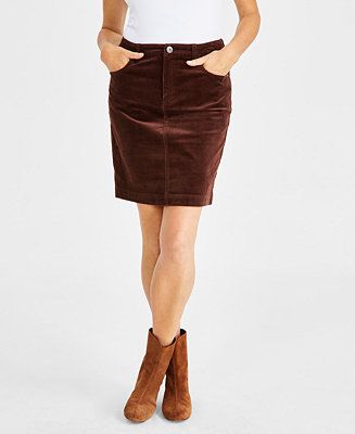 Style & Co Women's Corduroy Back Skirt, Created for Macy's - Macy's | Macy's