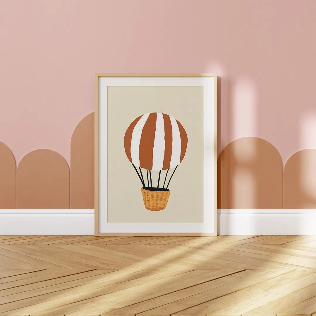 Hot Air Balloon Nursery Print, Modern Baby Room Wall Art, Boho Kids Room Decor Digital Download, ... | Etsy (US)