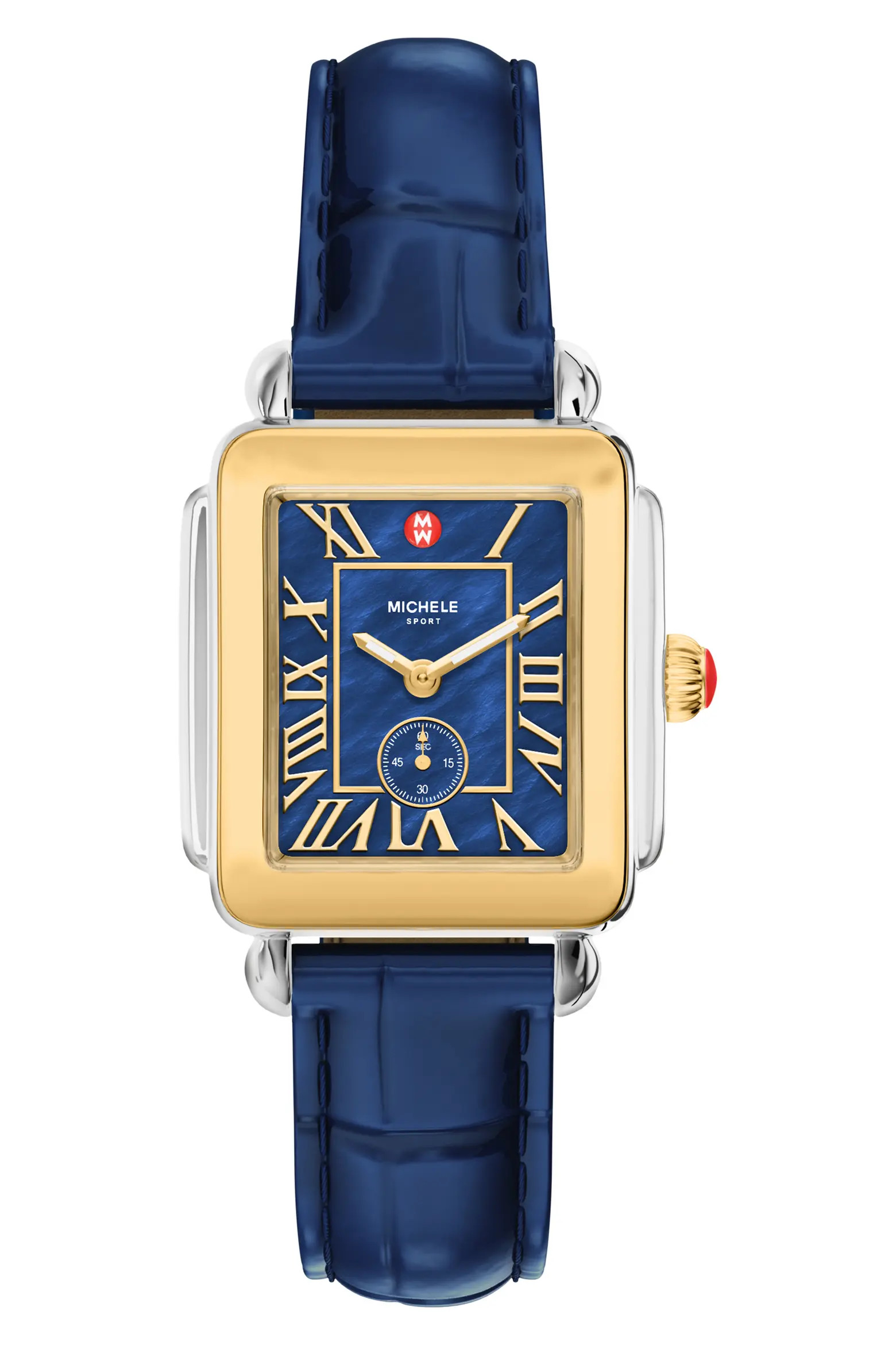 MICHELE Deco Sport Mid Leather Strap Watch, 29mm x 31mm (Women) | Nordstrom | Nordstrom