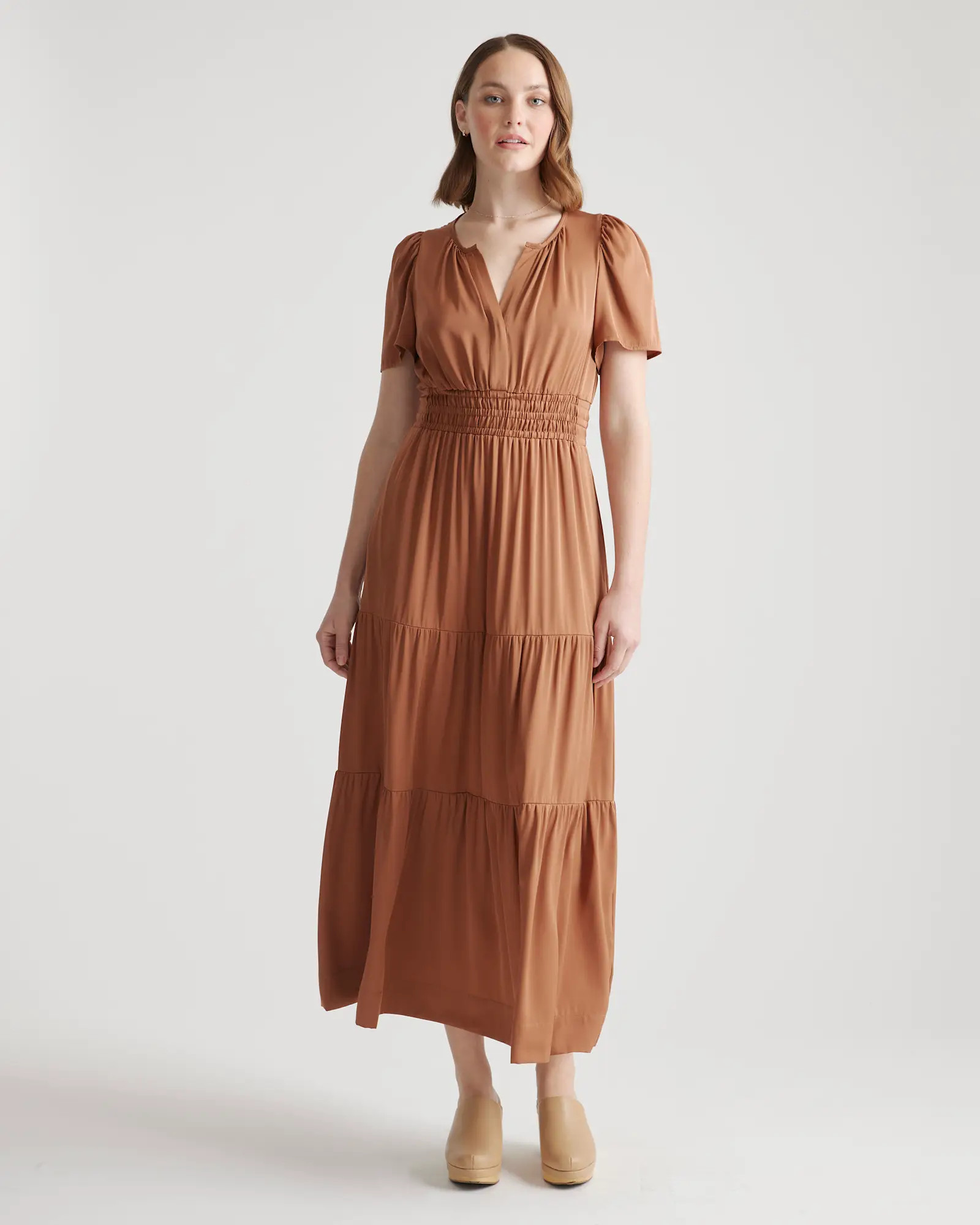 Washable Stretch Silk Tiered Maxi Dress | Quince