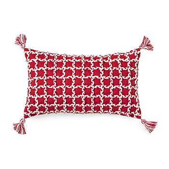 Martha Stewart Braided Plaid Lumbar Pillow, Color: Red - JCPenney | JCPenney