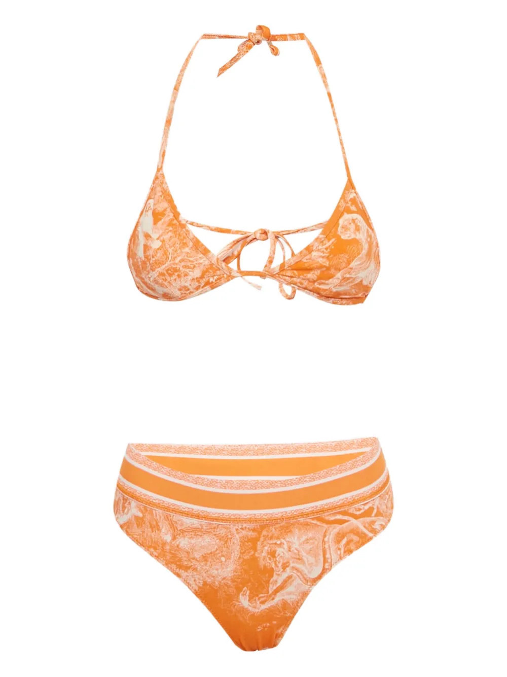 Christian Dior Pre-Owned Toile de Jouy bikini set - Orange | Farfetch Global