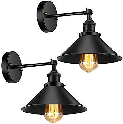 Industrial Wall Sconce 2 Pack, Licperron Rustic Black Antique 240 Degree Adjustable Vintage Wall ... | Amazon (US)