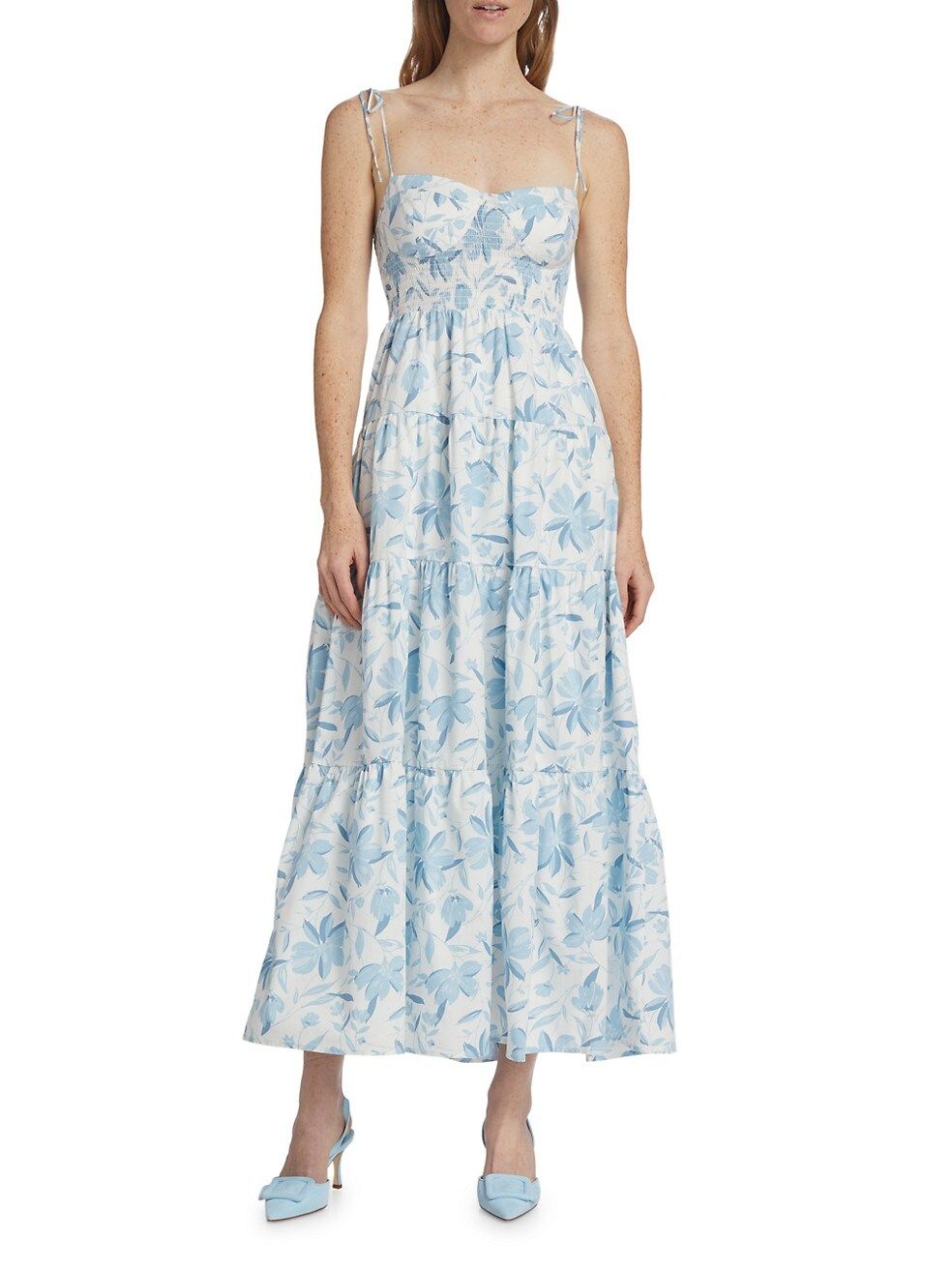 Rachelle Smocked Floral Midi Dress | Saks Fifth Avenue