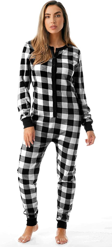 #followme Womens Henley Thermal Onesie Buffalo Plaid and Tie Dye | Amazon (US)
