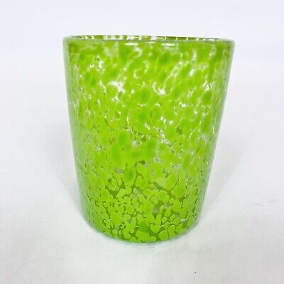 Hand Blown Clear With Green Speckles Cocktail Glasses Heavy 4 1/4" Tall Lot of 3 | eBay US