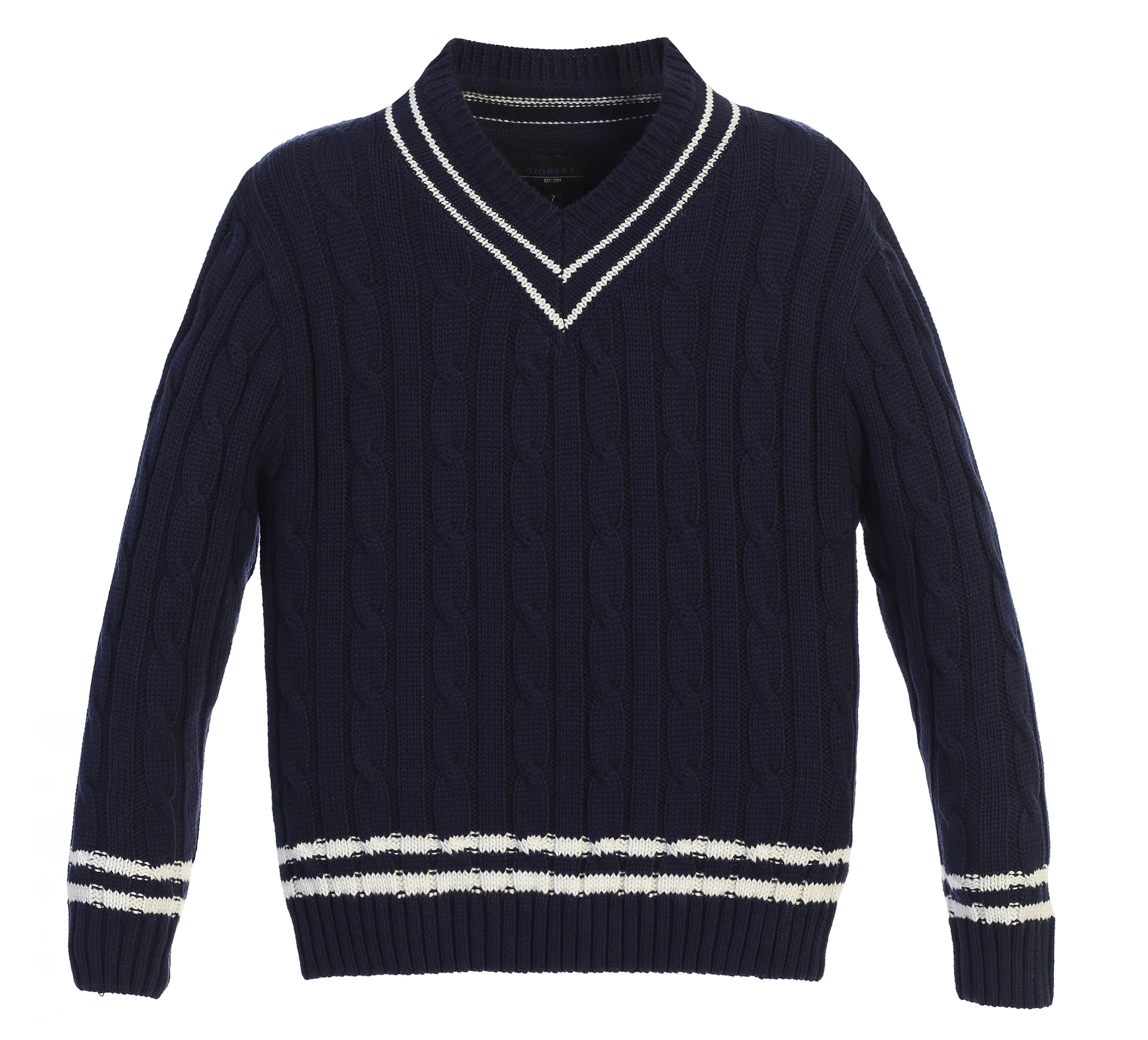 Gioberti Kids and Boys 100% Cotton V-Neck Cable Knit Sweater | Walmart (US)