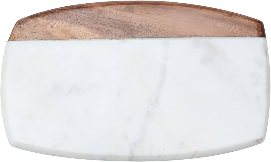 Cutting Boards for Kitchen - Wood and White Marble Chopping Board - Stylish Charcuterie Boards an... | Amazon (US)