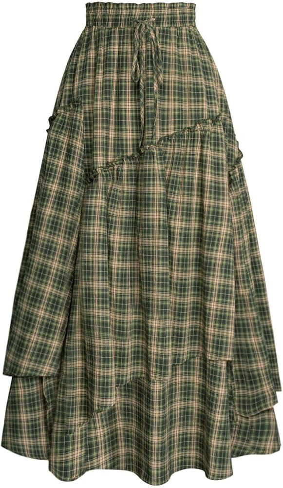 Scarlet Darkness Long Skirts for Women Renaissance Costume Pirate Maxi Skirt Plus Size with Pocke... | Amazon (US)