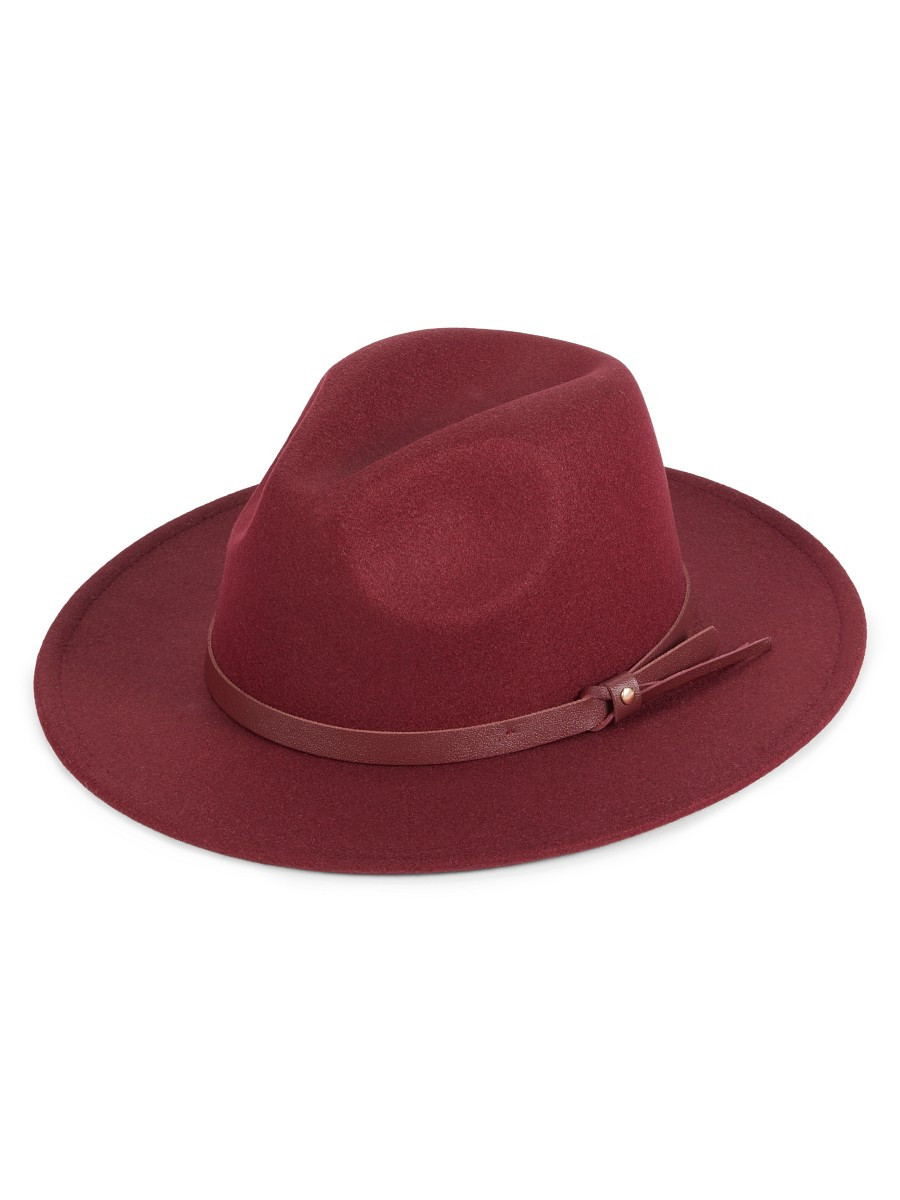 MARCUS ADLER Women's Band Trim Fedora Hat - Aubergine | Saks Fifth Avenue OFF 5TH
