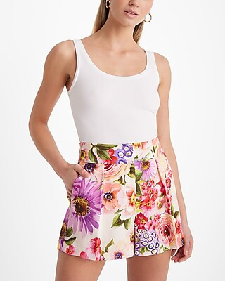 Editor High Waisted Floral Tailored Shorts | Express