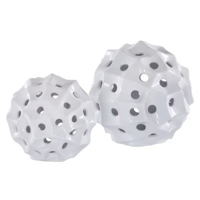 Ovis Ceramic Decorative Sphere - Set of 2 - RDC4019 - White - Safavieh | Target