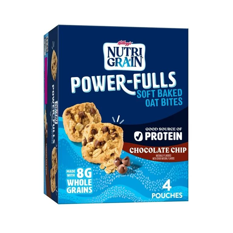 Kellogg's Nutri-Grain Power-Fulls Chocolate Chip Chewy Soft Baked Oat Bites, Ready-to-Eat, 4 Coun... | Walmart (US)