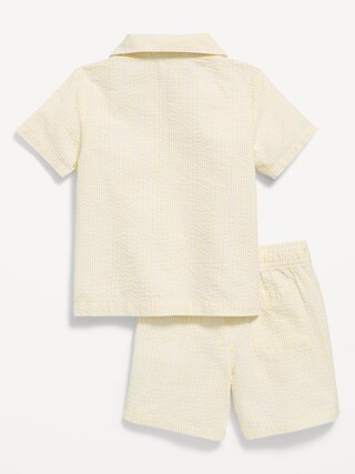 Short-Sleeve Textured Shirt and Shorts Set for Toddler Boys | Old Navy (US)