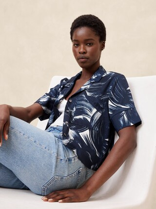 Silky Cropped Shirt | Banana Republic Factory | Banana Republic Factory