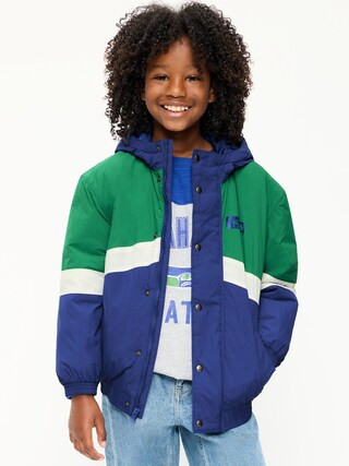 Seattle Seahawks Oversized Crinkled Hooded Jacket for Boys | Old Navy (US)
