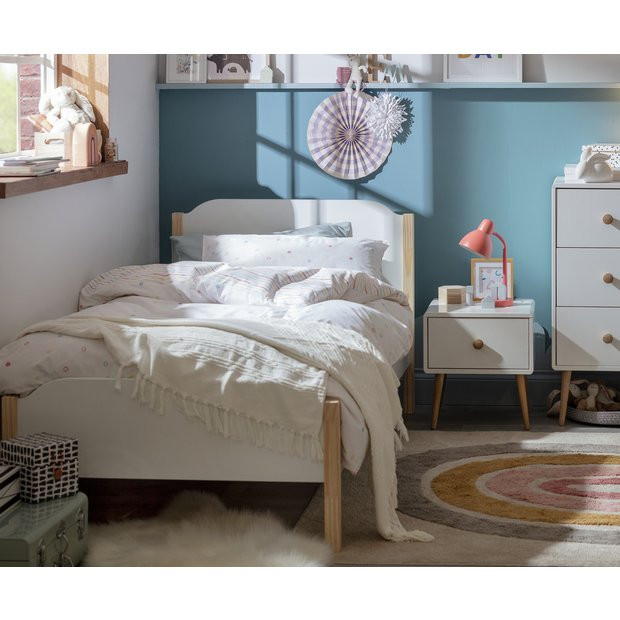 Buy Habitat Nico Single Bed Frame With Mattress - White & Pine | Bed frames | Habitat | Habitat UK