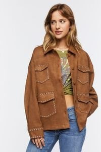 Faux Suede Studded Shacket | Forever 21 | Forever 21 (US)