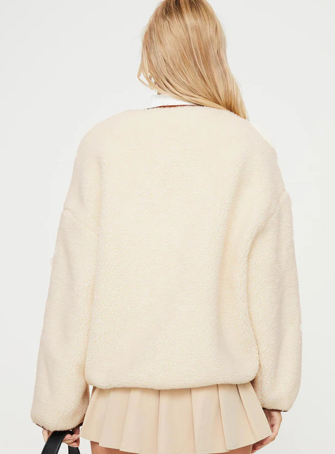 Adylic Teddy Coat Cream / Brown | Princess Polly US