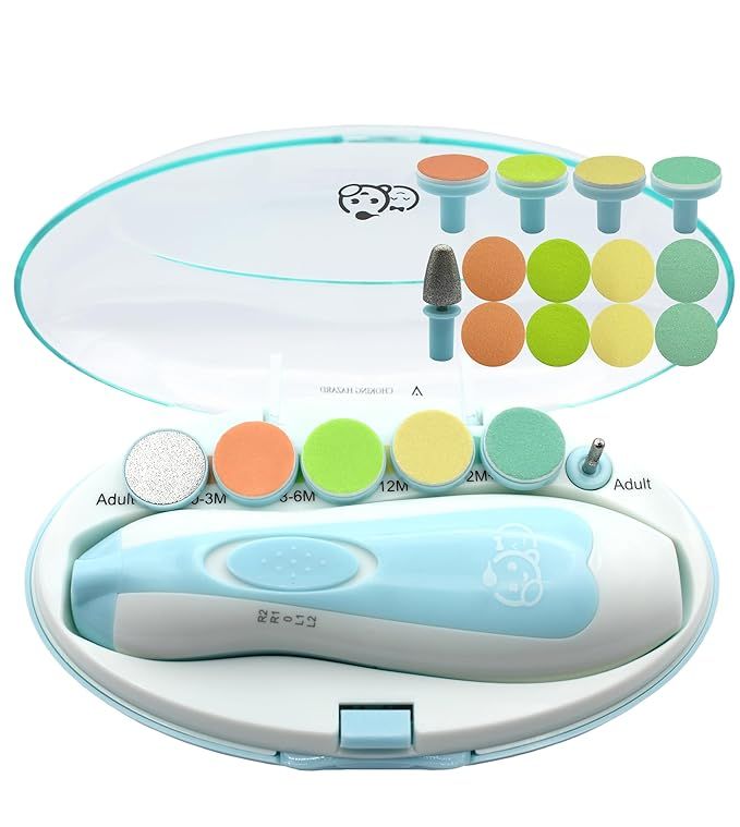 Royal Angels Baby Nail File 21 in 1, Safe Electric Baby Nail Buffer, Extra 13 Replacement Tools, ... | Amazon (US)