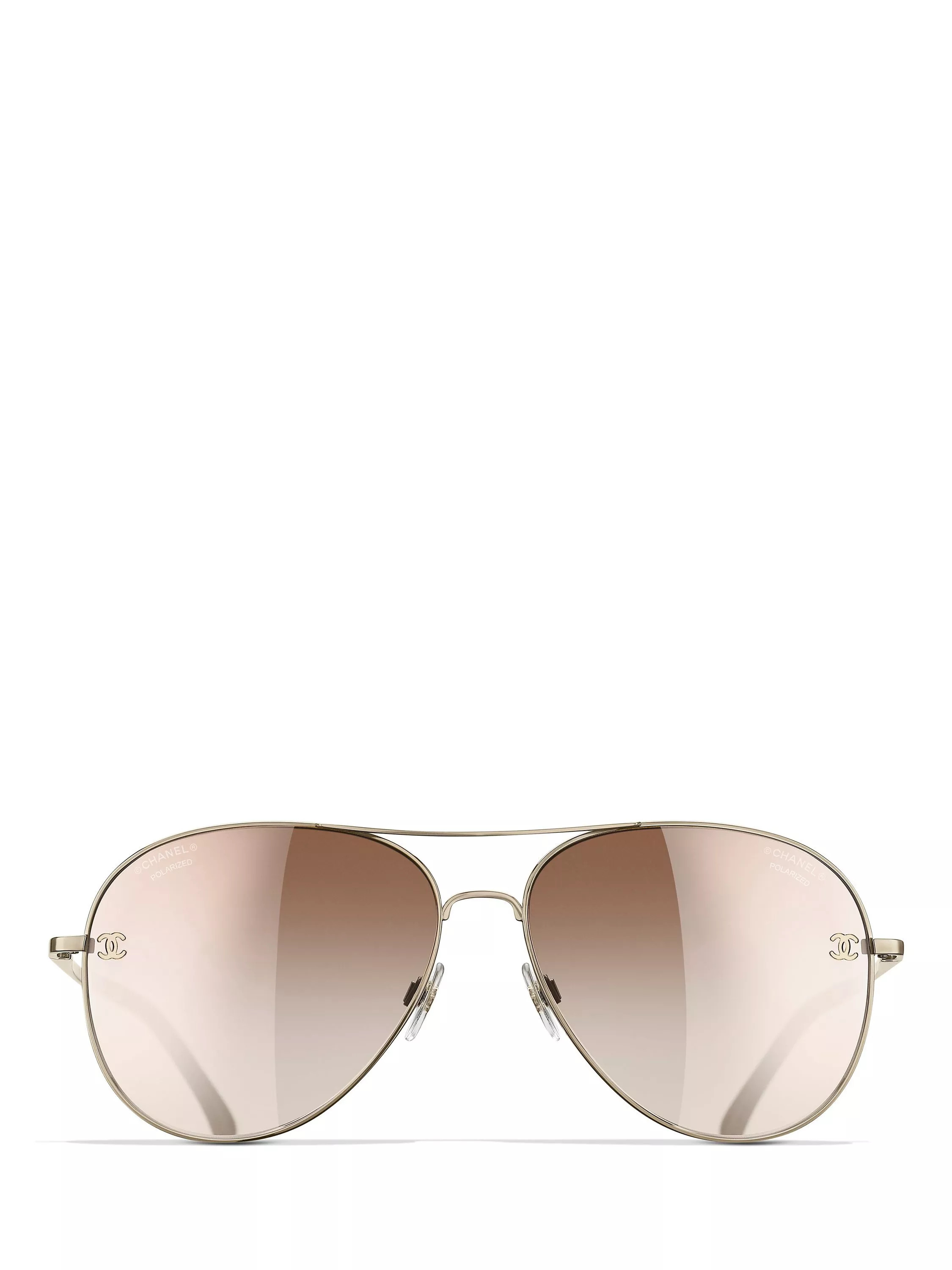 CHANEL Pilot Sunglasses CH4189TQ Pale Gold/Brown Gradient | John Lewis (UK)