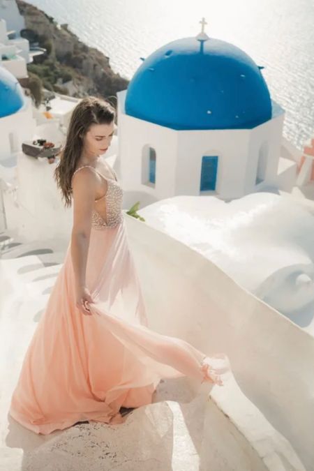This blush point dress is perfect for an elopement in Greece!

#LTKwedding