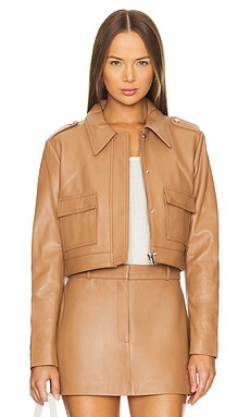 AEXAE Cropped Jacket in Tan from Revolve.com | Revolve Clothing (Global)