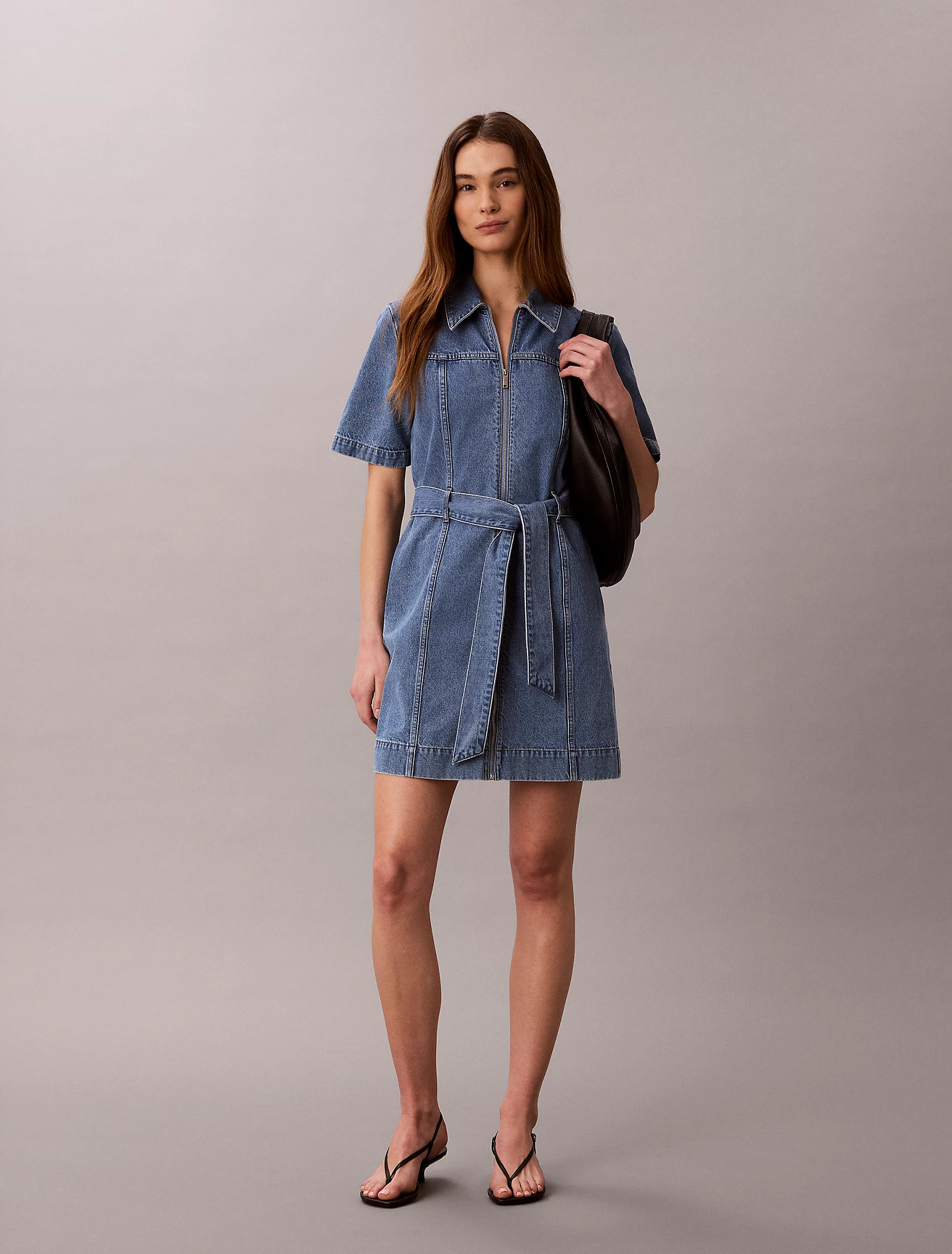 Belted Denim Shirt Dress Calvin Klein® | LV047G738GYRC | Calvin Klein UK