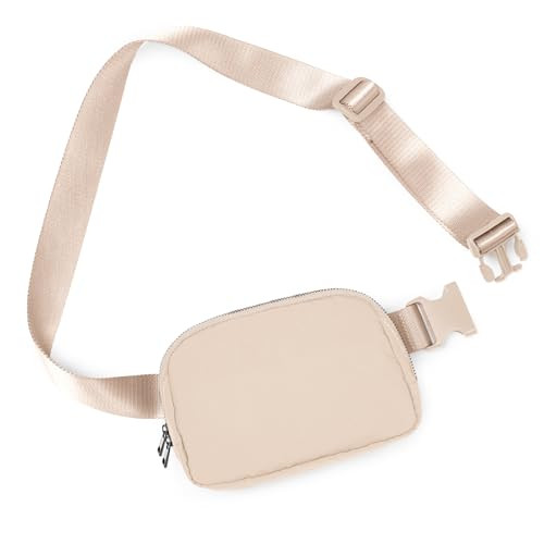 ODODOS Everywhere Belt Bag with Adjustable Strap, Small Waist Pouch Fanny Pack for Workout Running Travelling Hiking, Lrish Cream | Amazon (US)
