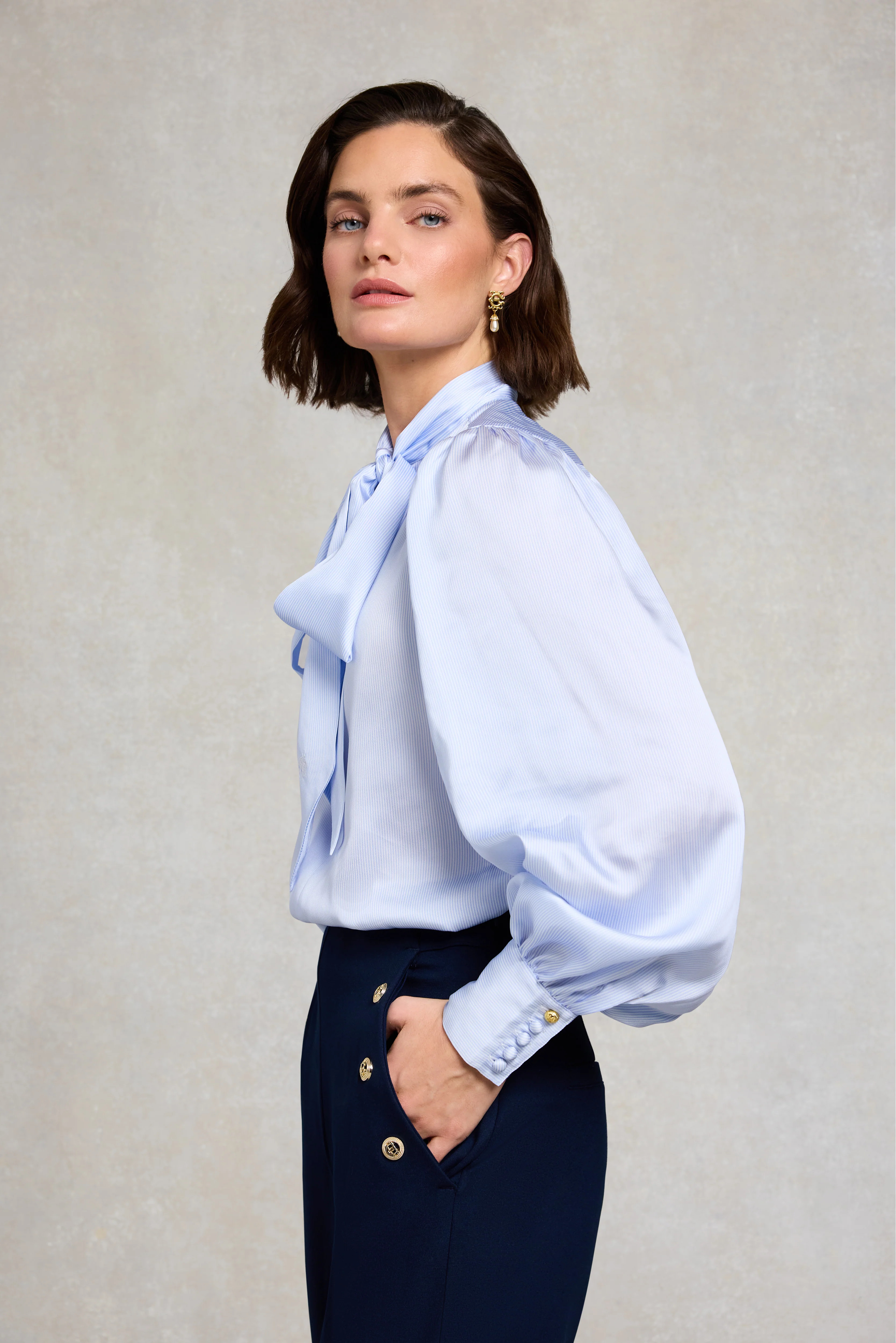 Ariella Blouse (Sky Stripe) | Holland Cooper