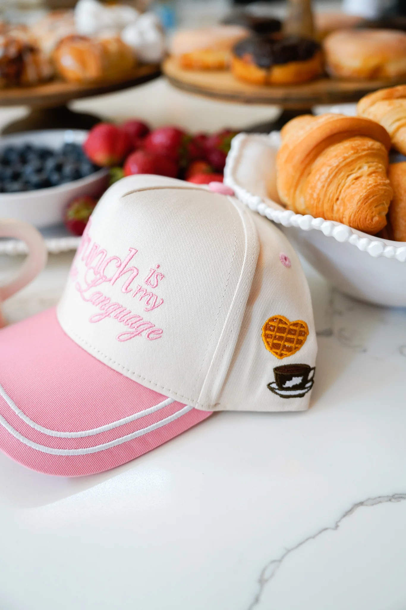 Brunch is my Love Language - Pink Vintage Trucker Hat | KenzKustomz