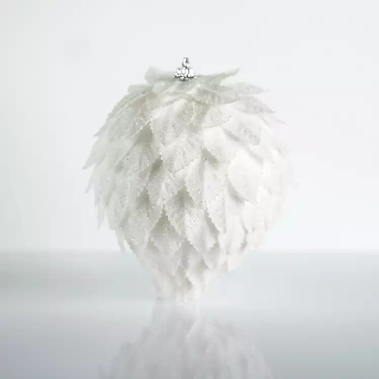 New! White Feather Ball Ornament, 6 in. | Kirkland's Home