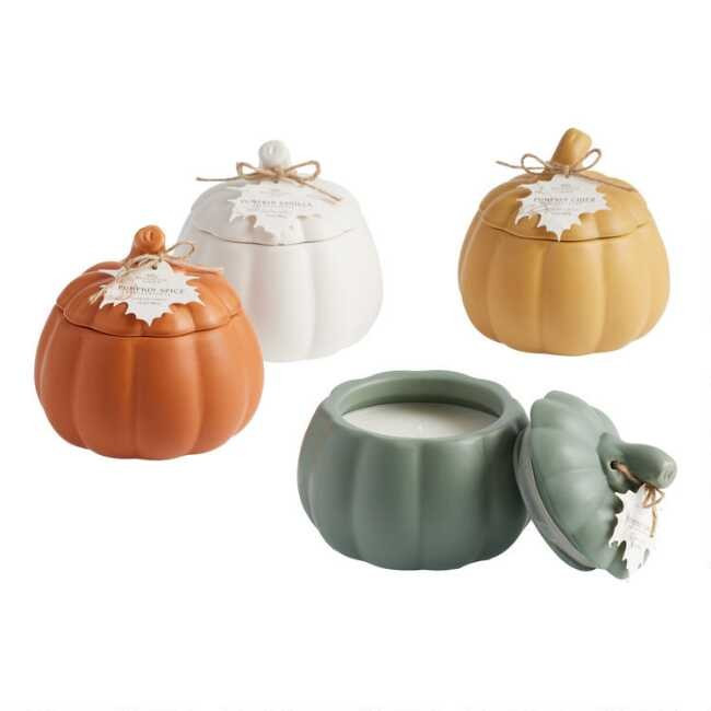 Ceramic Pumpkin Scented Candle | World Market