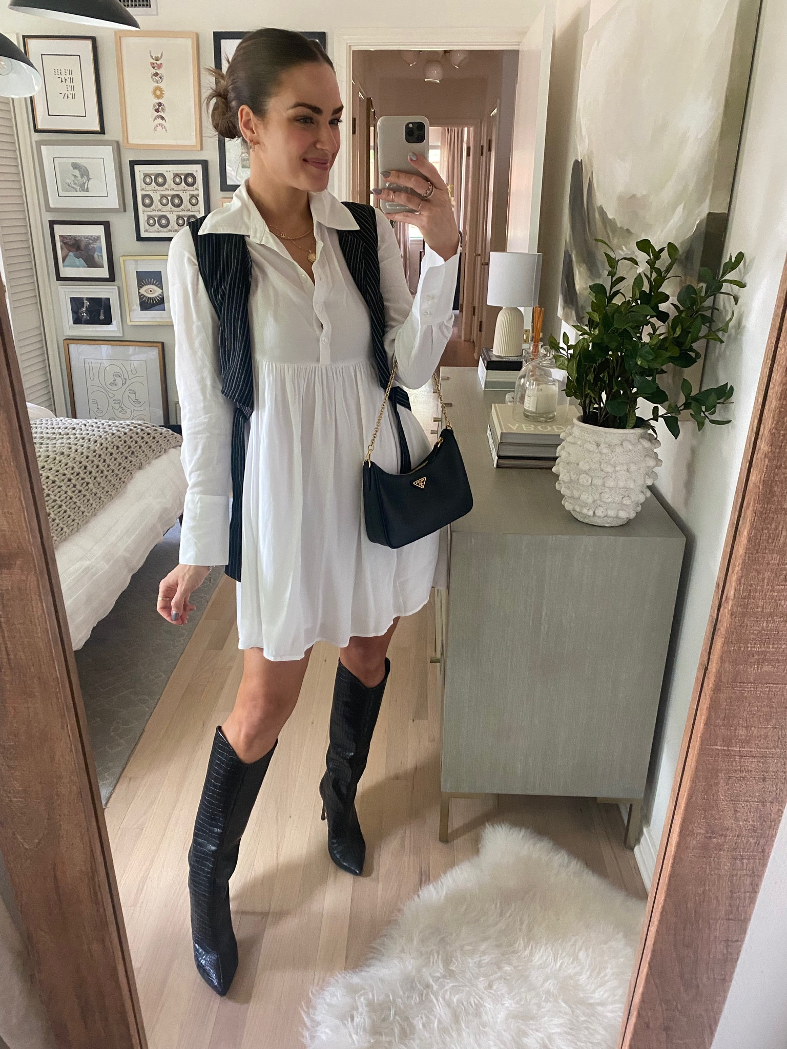 Love this vest mini dress. Perfect for fall! Wearing a size S // UO, Urban Outfitters, fall outfit, fall fashion, fall outfits, fall style