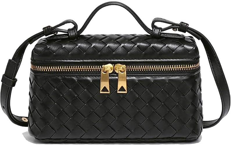 Mini Woven Crossbody Purse Square Box Bags Top-Handle Tote Handbag Shoulder Bag Cute Satchels Tre... | Amazon (US)