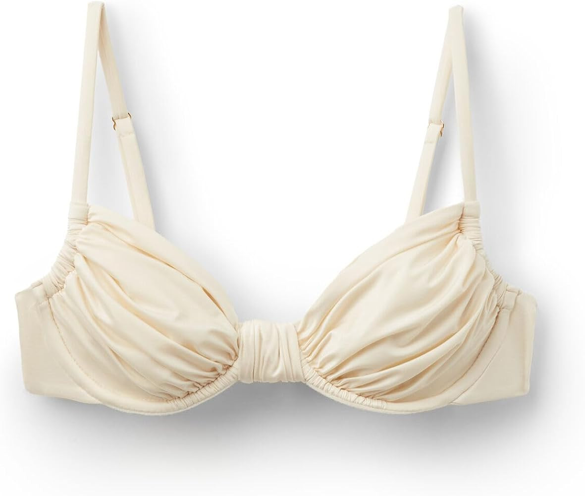 CALZEDONIA Woman's Balconette Swimsuit Top Shiny Satin | Amazon (US)