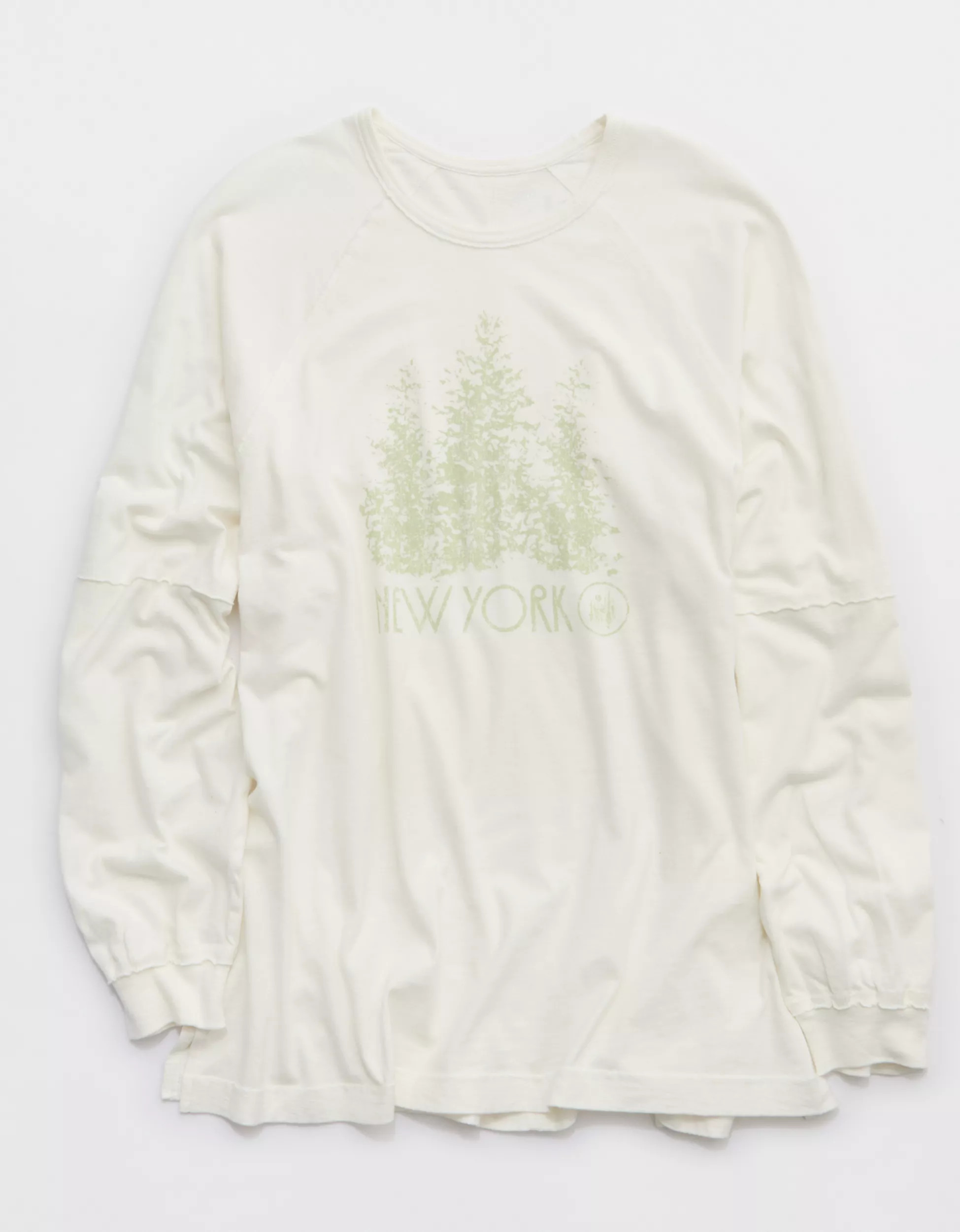 Aerie Cozy Long Sleeve Oversized Boyfriend T-Shirt | Aerie