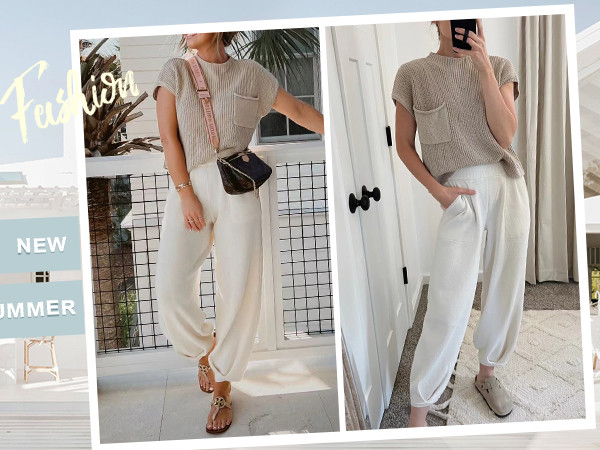 ANRABESS Women's Two Piece Outfits Sweater Sets Knit Pullover Tops and High Waisted Pants Tracksuit  | Amazon (US)