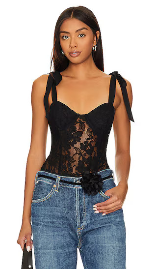Turner Bodysuit in Black Lace | Revolve Clothing (Global)