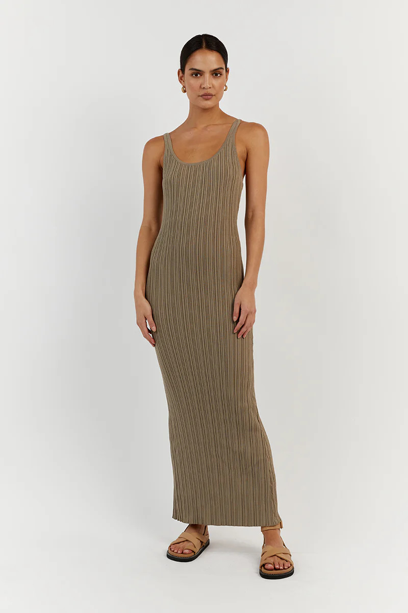 SIENNA MOSS SCOOP MIDI DRESS | DISSH