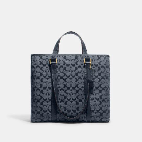 Hudson Double Handle Tote In Signature Chambray | Coach Outlet
