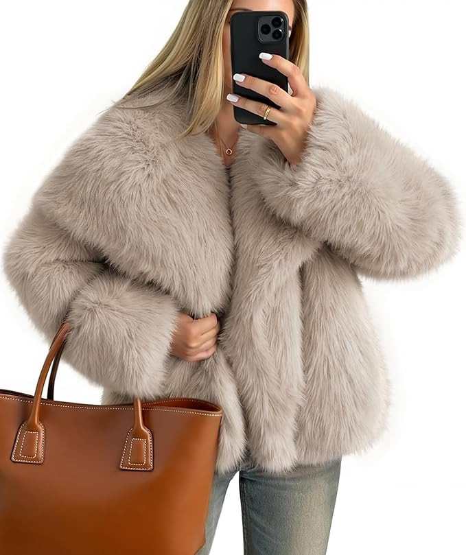 ZESICA Women's Winter Faux Fur Coats Fluffy Jacket 2026 Trendy Long Sleeve Lapel Shaggy Warm Oute... | Amazon (US)