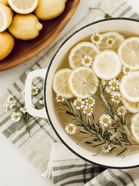 Simmer pot for spring with lemons, rosemary, and chamomile.

#LTKSeasonal #LTKhome #LTKstyletip