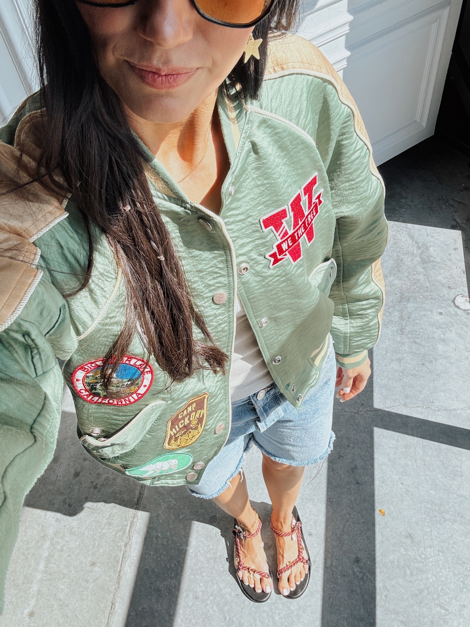 This jacket has gotten so many compliments- fit is tts. It’s light but also warm. Looks thrifted in the best way