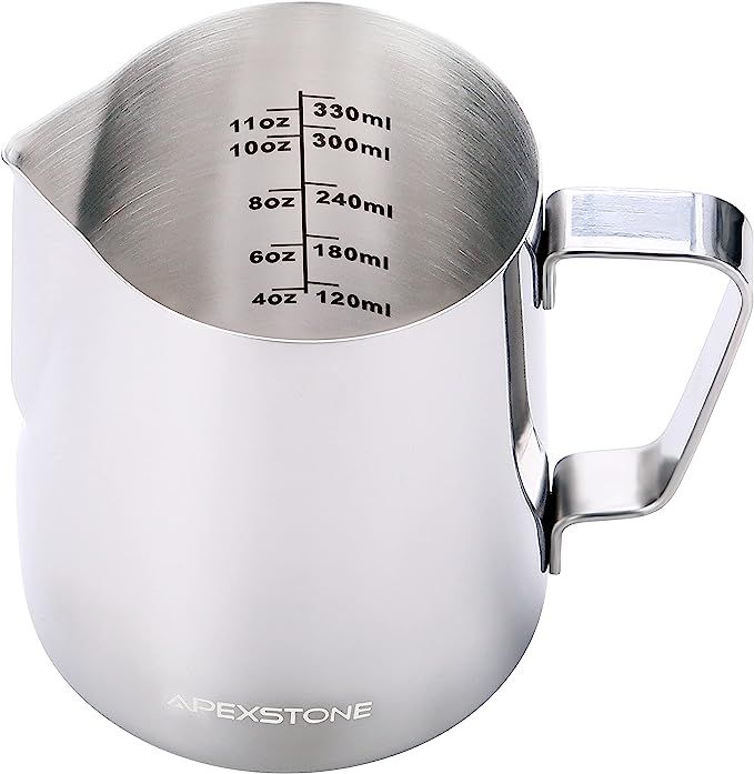 Apexstone 12 oz Espresso Steaming Pitcher,Espresso Milk Frothing Pitcher 12 oz,Coffee Milk Frothi... | Amazon (US)
