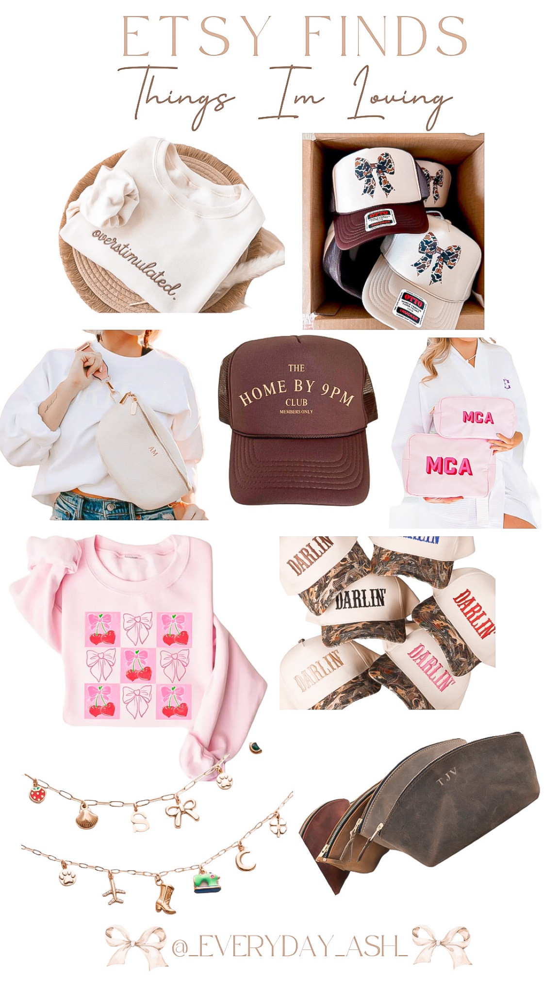 Etsy finds 🩷🍒

How adorable are these finds! Some great ideas for gifts for the girlies, Valentine’s Day, bachelorette & more 🥂

Etsy finds, valentines gifts, graphic sweatshirt, trucker hat, bow hat, bow sweatshirt, crossbody bag, personalized gifts, makeup bag, charm necklace 

#LTKFindsUnder50 #LTKStyleTip #LTKGiftGuide