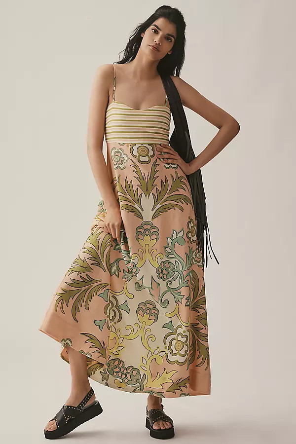 La Maise Studio Lucia Linen Blend Maxi Dress | Anthropologie (US)