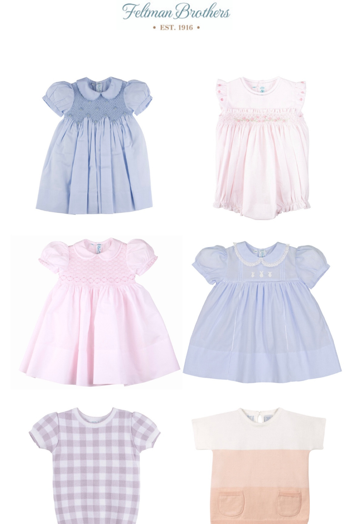 Feltman Brothers favorites! Smocked Easter outfits, dresses, bubbles and knit sets 

#LTKbaby #LTKkids #LTKSpringSale