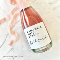 Bridesmaid Proposal Wine Label Mini Champagne Favor | Etsy (US)