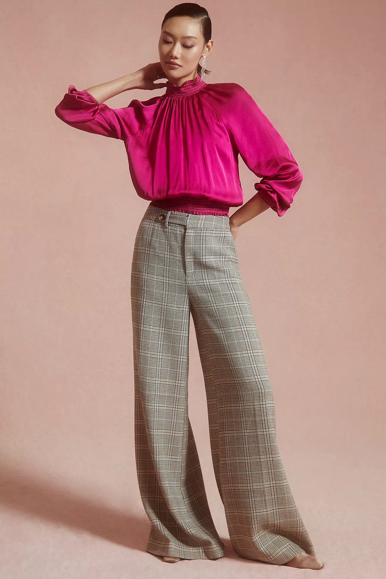 Maeve Plaid Wide-Leg Pants | Anthropologie (US)